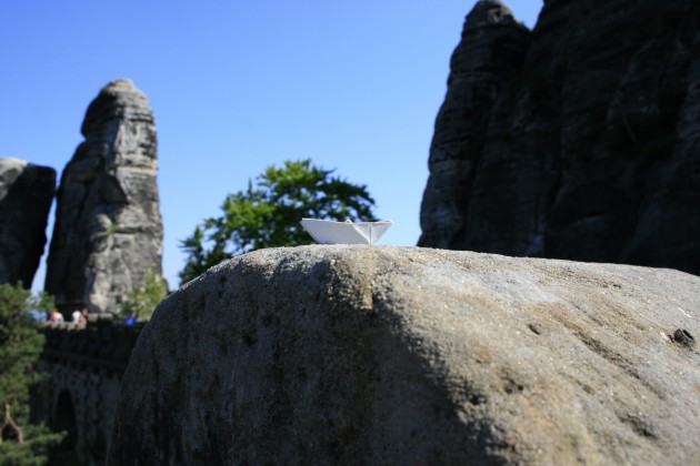 Das Schiffchen auf der Bastei im Elbsandsteingebirge.