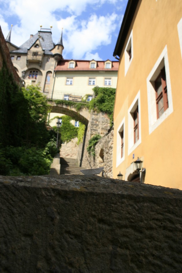 Das Schiffchen fährt hoch zur Albrechtsburg in Meißen.