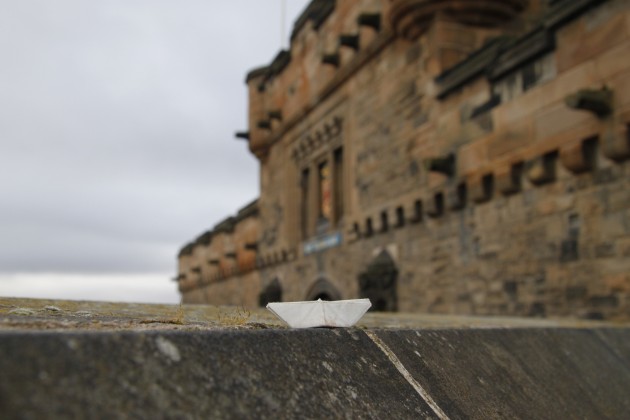 Das Schiffchen auf den Mauern von Edinburgh Castle.