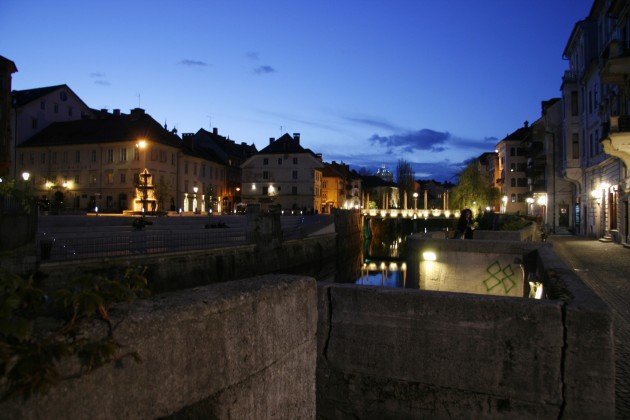 An der Ljubljanica Promenade in Laibach