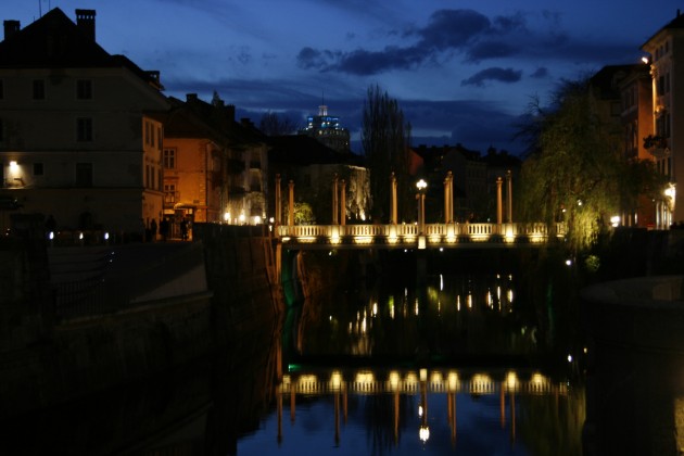 An der Ljubljanica Promenade in Laibach