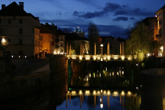 An der Ljubljanica Promenade in Laibach