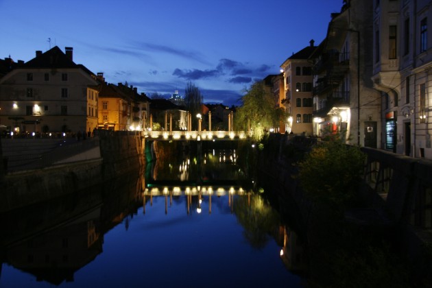 An der Ljubljanica Promenade in Laibach