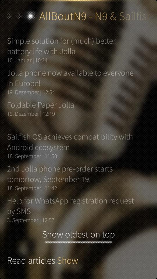 ocNews Sailfish 1.5.0 Sorting View