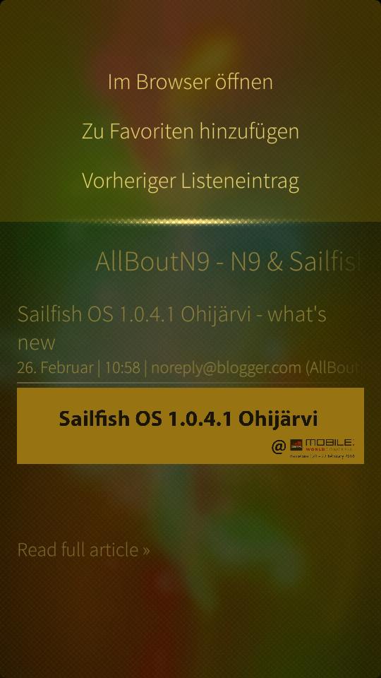 ocNews Sailfish 1.8.0 ItemMenu