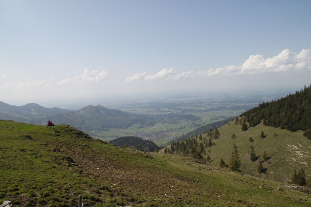 Steinlingalm, Blick auf Aschau